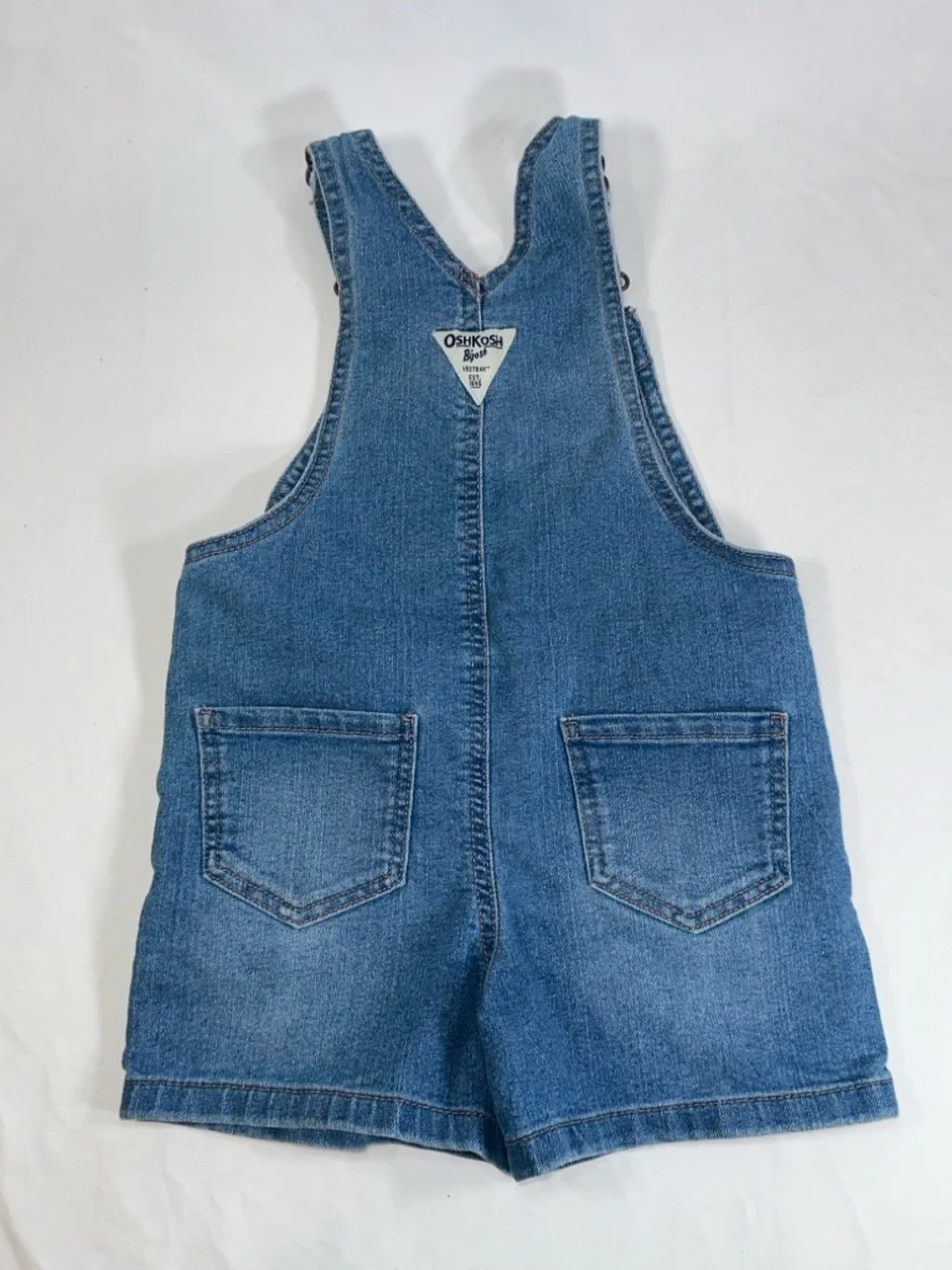OshKosh B'Gosh  Denim Short Overalls 3T Embroidered Floral Jean Shortalls